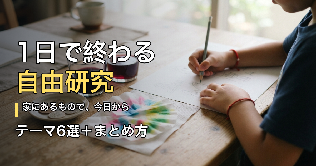 自由研究が1日で終わるテーマは？2026年の夏休みに間に合う実験とまとめ方