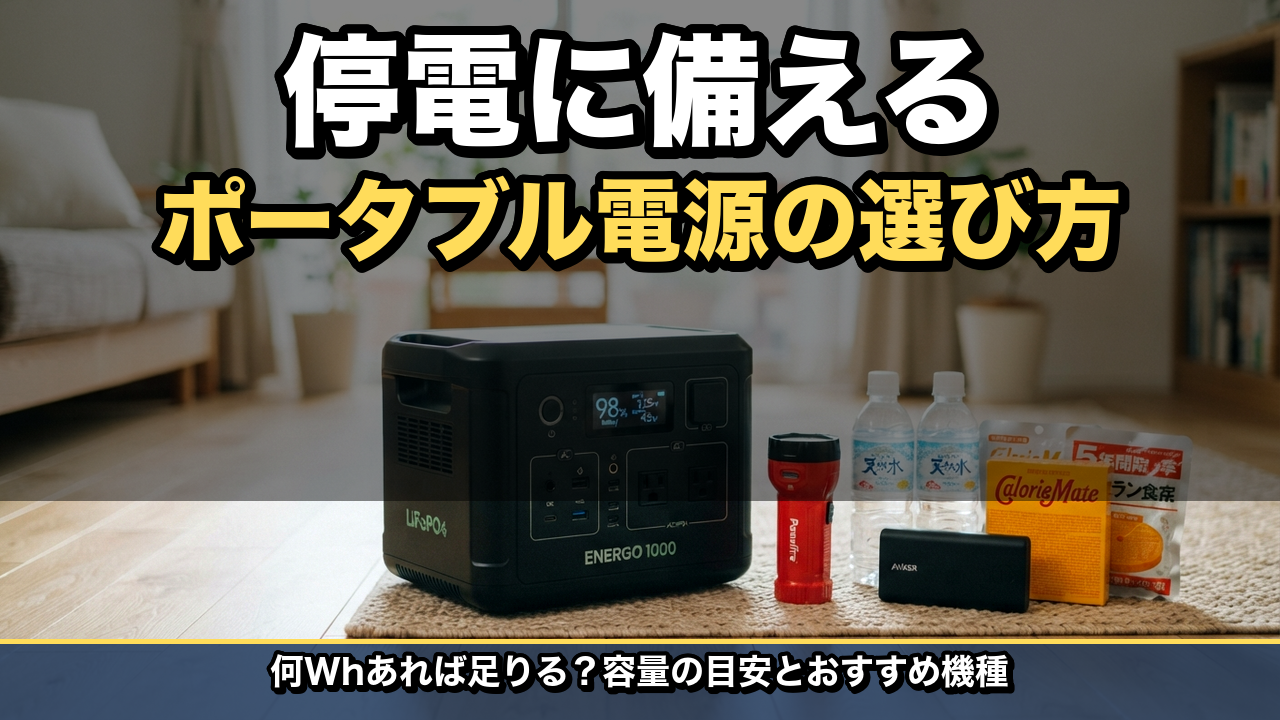 "ポータブル電源の選び方【2026】防災・停電対策に必要なWh数とおすすめ機種を比較"