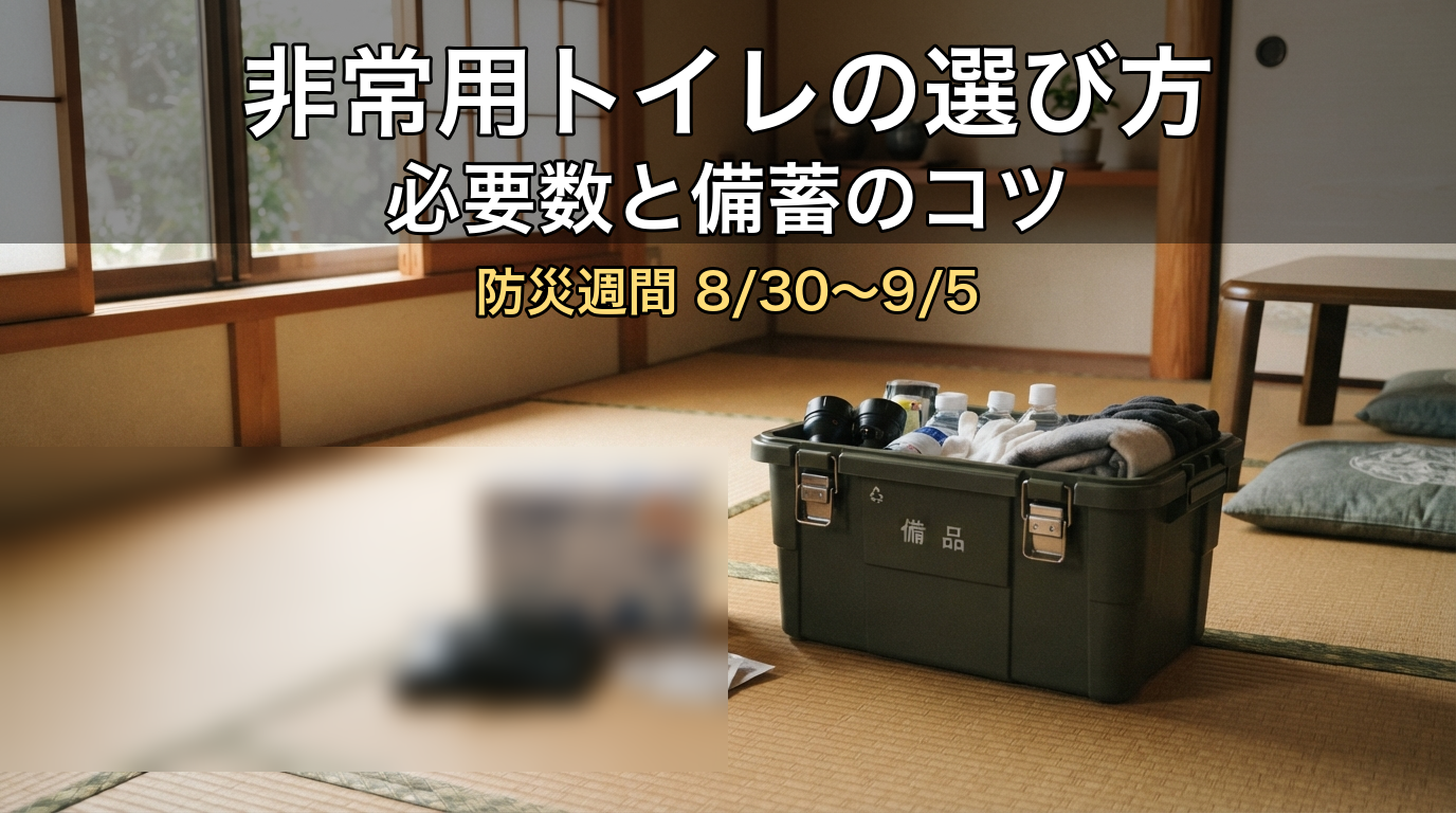非常用トイレ・簡易トイレの選び方【2026】必要数とおすすめの備蓄方法を解説