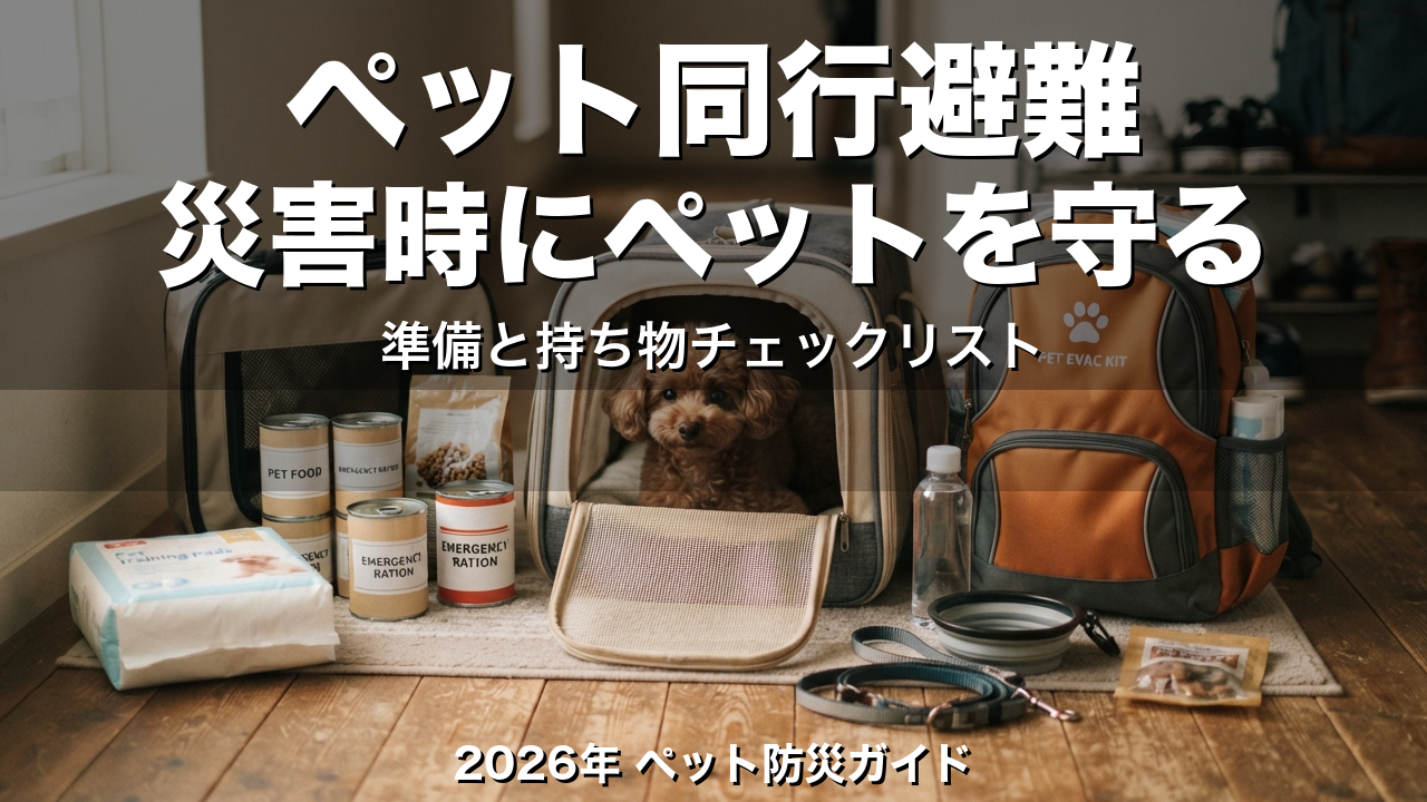 ペット同行避難ガイド【2026】災害時にペットを守る準備と持ち物リスト