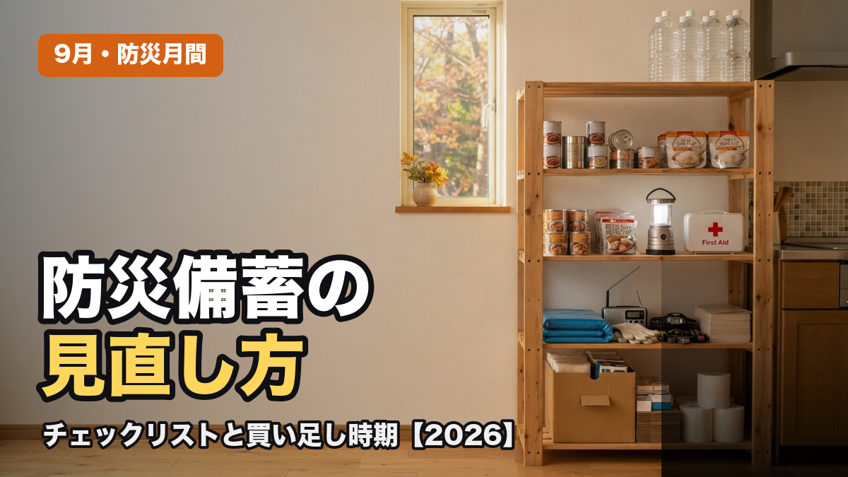 防災備蓄の見直しチェックリスト【2026】9月にやるべき点検項目と買い足しタイミング
