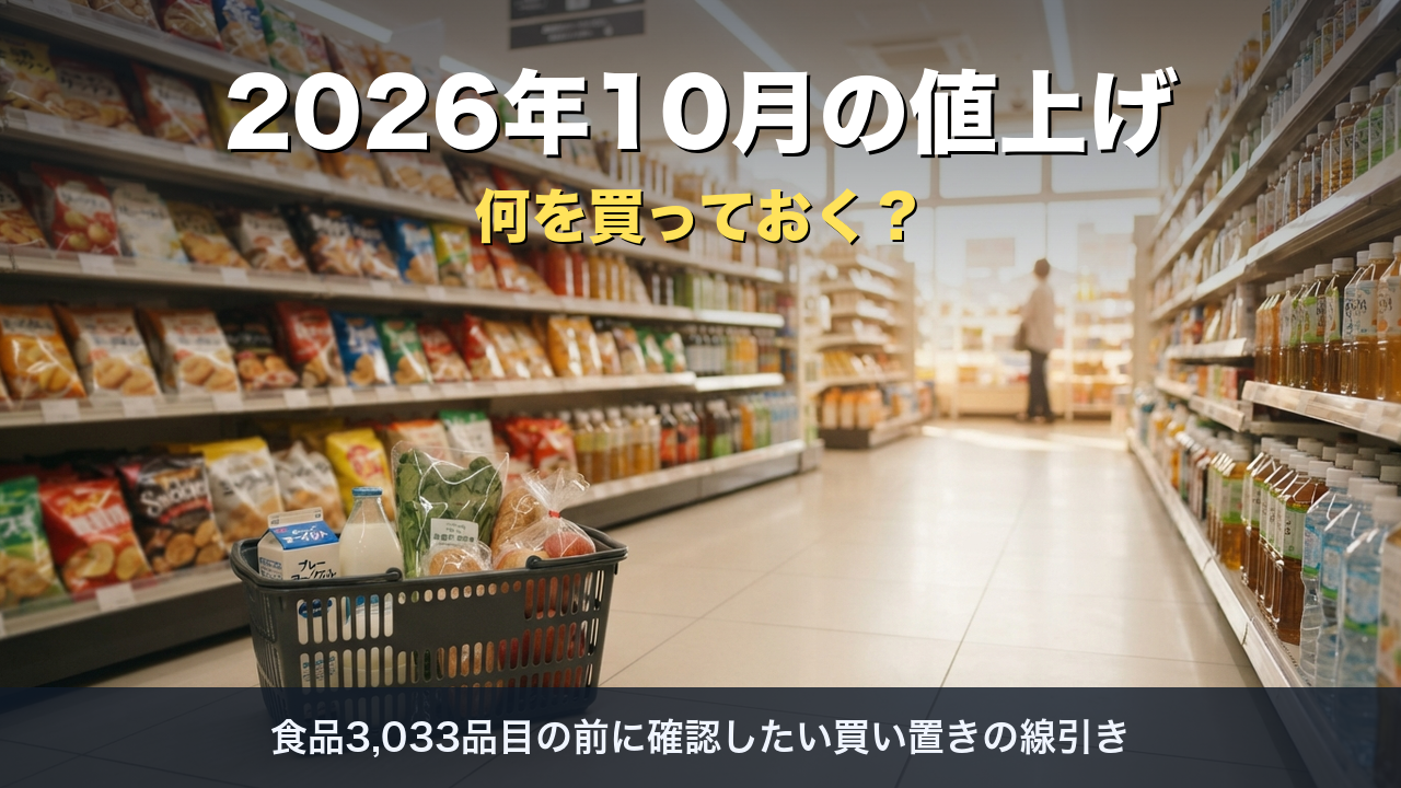 2026年10月の値上げ、何を買っておく？食品3,033品目の前に確認したい買い置きの線引き