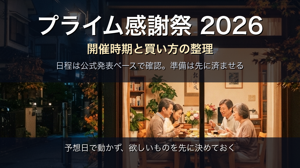 アマゾンプライム感謝祭2026はいつ？開催時期と買い方の整理