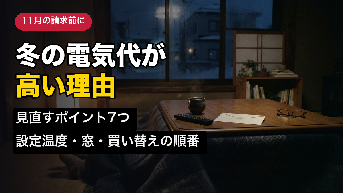 冬の電気代が高い理由と対策7つ｜11月から請求が増える前に見直すポイント【2026年版】