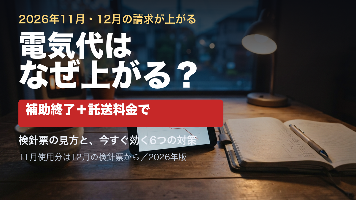 電気代は12月からまた上がる？11月使用分が過去最高の理由と、検針票で確認するポイント【2026年】